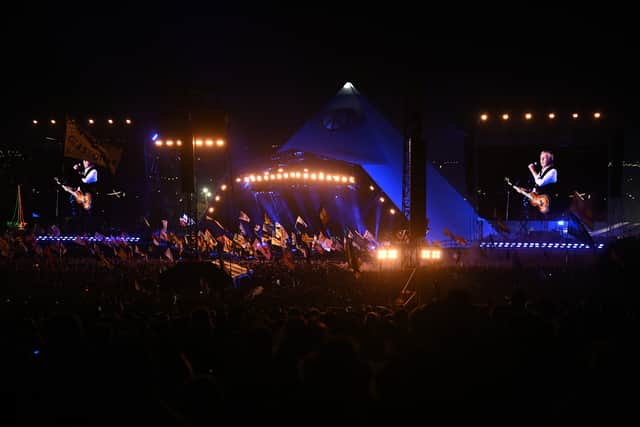 Paul McCartney performs on the Pyramid Stage stage during day four of Glastonbury Festival (Pic: Getty Images)