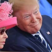 The Queen with then US President Donald Trump on the 75th anniversary of the D-Day landings. Credit: DANIEL LEAL/AFP via Getty Images)