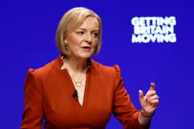 Prime Minister Liz Truss speaks during the final day of the Conservative Party Conference