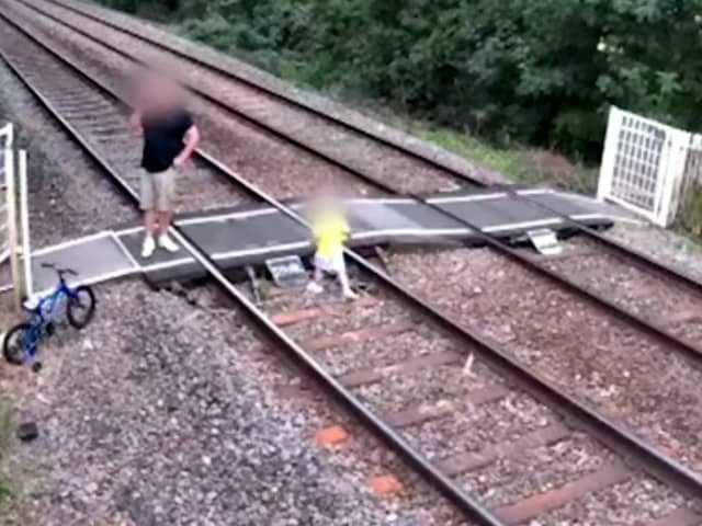 CCTV footage released by Network Rail capturing some of the reckless behaviour at a popular level crossing.  