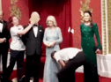 Protestors hit the waxwork of King Charles III