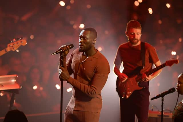 Stormzy performs at the EMAs