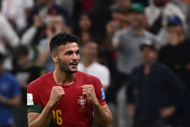 Portugal and Benfica striker Goncalo Ramos. (Photo by Fabrice COFFRINI / AFP)