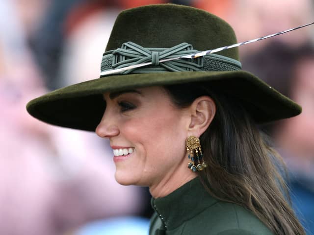 Catherine, Princess of Wales, attends the Christmas Day service at St Mary Magdalene Church in Sandringham on December 25. 