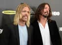  Musicians Taylor Hawkins and Dave Grohl of Foo Fighters arrive at the 28th Annual Rock and Roll Hall of Fame Induction Ceremony. The band confirmed in their New Year’s message they will continue despite Hawkins’ death 