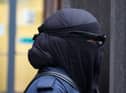 Xahra Saleem leaves Bristol Magistrates Court where she pleaded not guilty to two charges of fraud.