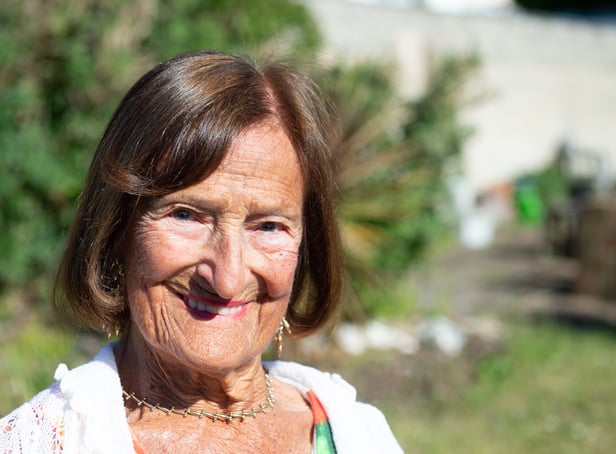 <p>Dinkie Flowers on her 100th birthday.</p>