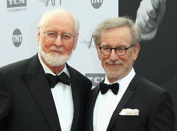 <p>Honoree John Williams and director Steven Spielberg arrive at the American Film Institute’s 44th Life Achievement Award Gala Tribute to John Williams at Dolby Theatre on June 9, 2016 (Credit: Getty Images)</p>