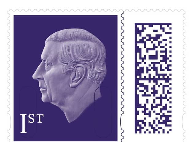 The new stamp design featuring King Charles  