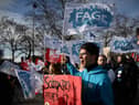 Members of French unions went on strike