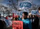 Members of French unions went on strike