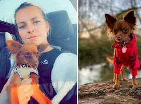 Sofie Hawkins and her dog, Harleigh.