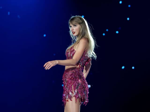 Taylor Swift performs onstage for the opening night of “Taylor Swift | The Eras Tour” at State Farm Stadium on March 17, 2023 in Swift City, ERAzona (Glendale, Arizona). Credit: Getty Images