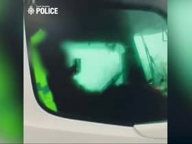 Video grab as secret police video footage captures “selfish” drivers using their phones as they speed along major motorways.  