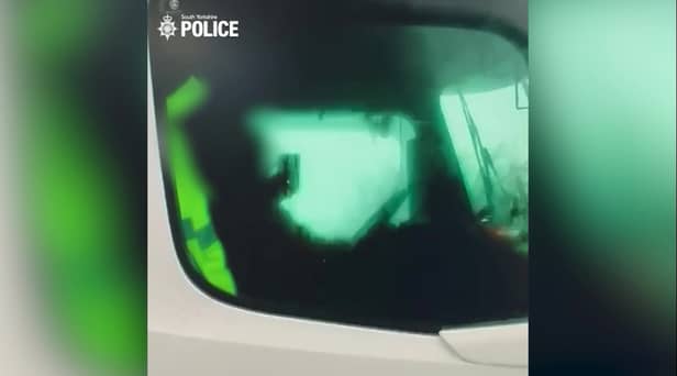 Video grab as secret police video footage captures “selfish” drivers using their phones as they speed along major motorways.  