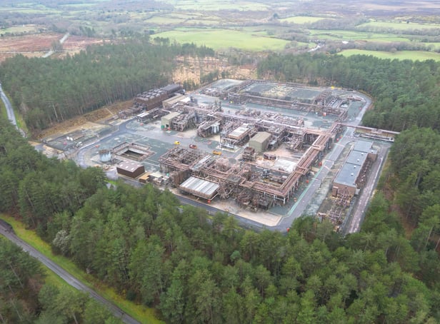 <p> A general view of The Wytch Farm oil production centre, on March 27, 2023 in Poole, England</p>