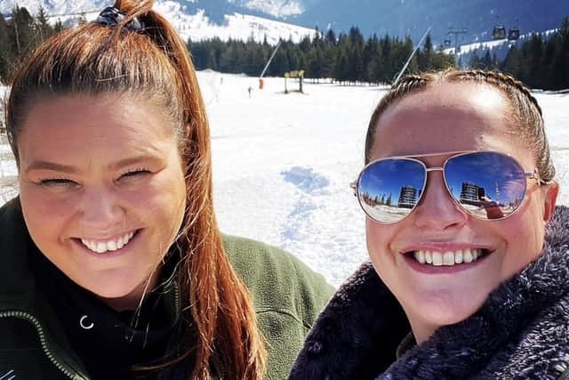 Anne-marie and Rachel in the mountains.