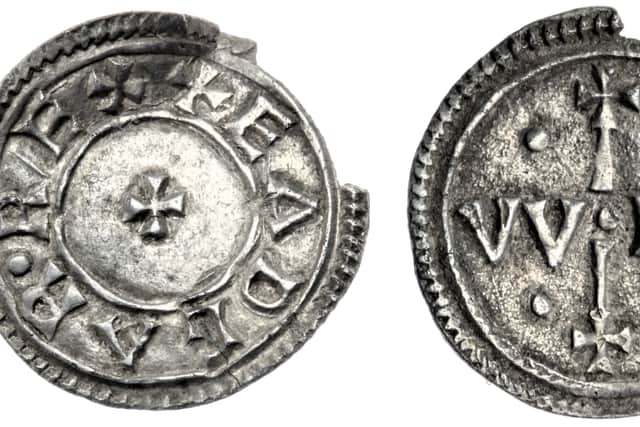 Silver halfpenny found by metal detectorist in Hampshire dating from the reign of Eadgar in about 959 AD