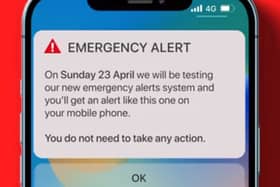 An emergency alert will be sent across UK on 23 April. Picture: Cabinet Office