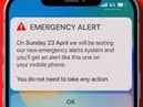 An emergency alert will be sent across UK on 23 April. Picture: Cabinet Office