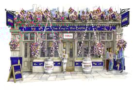 An illustration has been released of the new Tesco pub created to celebrate the coronation 