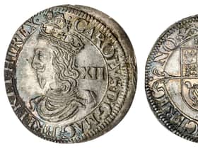 This King Charles I shilling struck during the English Civil War has sold for a world record £12,600. 