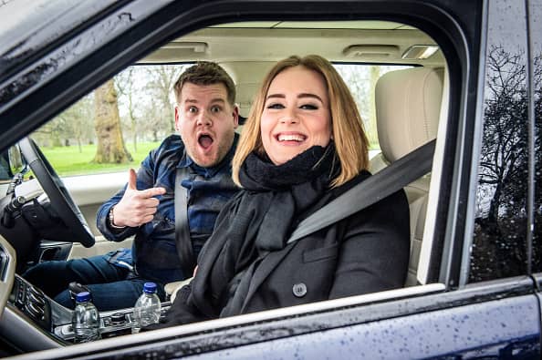 Adele joins James Corden for Carpool Karaoke on “The Late Late Show with James Corden in 2016 (12:37 -- 1:37 AM, ET/PT) on the CBS Television Network. (Photo by Craig Sugden/CBS via Getty Images) 