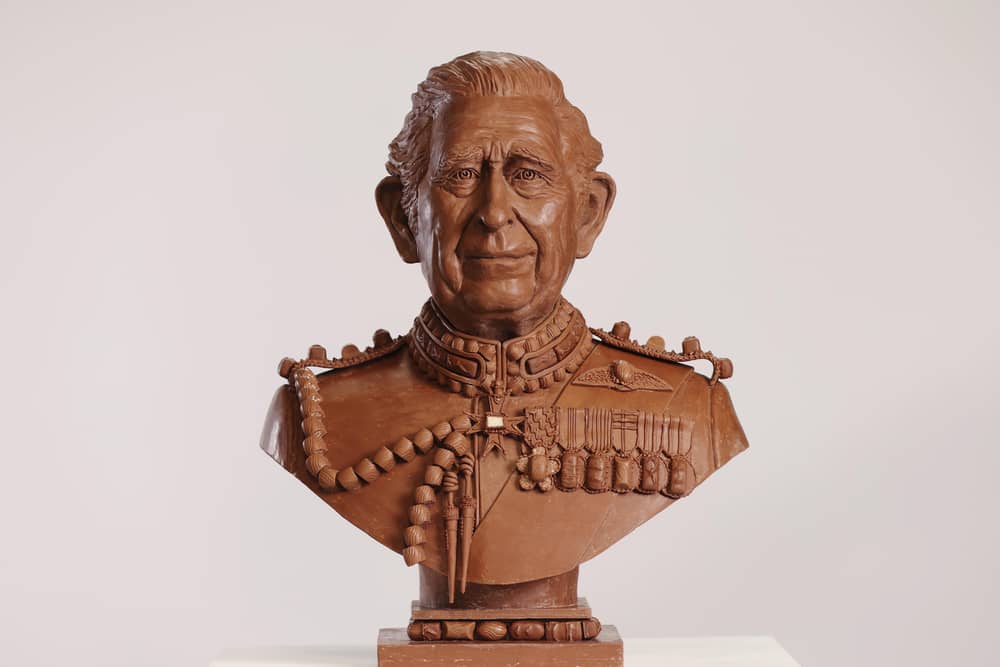 A bust of King Charles III made entirely from Celebrations chocolates is unveiled ahead of the Coronation. The sculpture, commissioned by the chocolate brand, took four weeks to create and weighs over 23kg – the equivalent of 2,875 individual Celebrations chocolates.