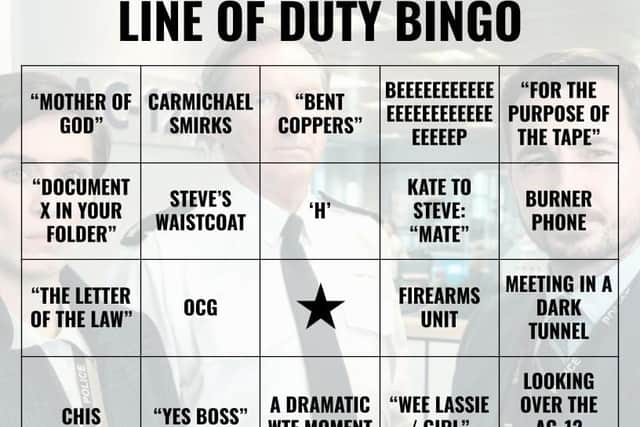 Print out our Line of Duty bingo card (Graphic: NationalWorld)