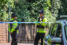 Police on Magdala Road, Nottingham where a man was found dead.