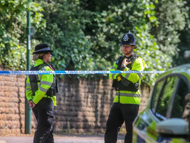 Police on Magdala Road, Nottingham where a man was found dead.