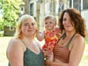 Ruth Clayton with her daughter Rose and baby granddaughter Cora.  
