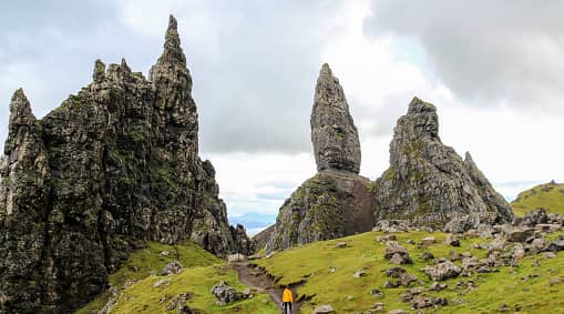 A trail towards The Old Man of Storr during changeable weather, Trotternish peninsula, Isle of Skye, Scotland, UK (Getty Images)