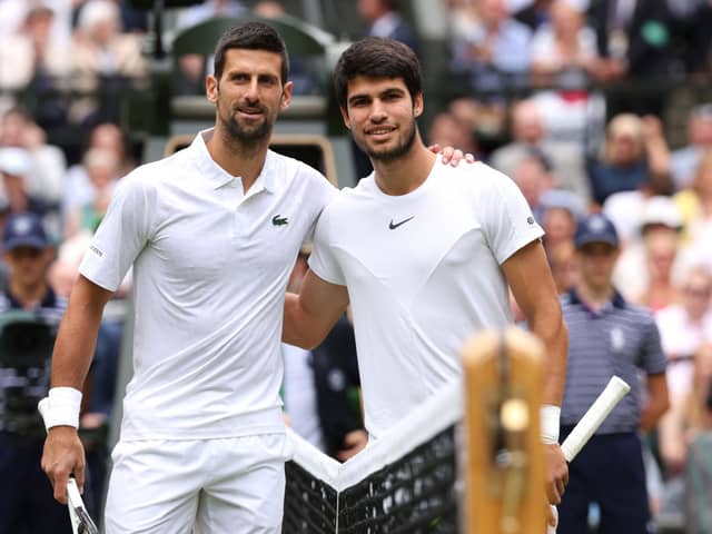 Novak Djokovic (left) and Carlos Alcaraz (right)