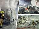 Firefighters battle huge blaze as arsonists torch more than 50 cars overnight 