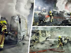 Firefighters battle huge blaze as arsonists torch more than 50 cars overnight 