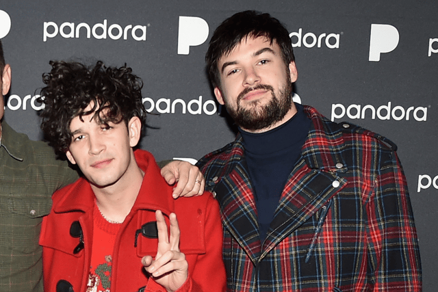 The 1975's set in Malaysia was cancelled after Matty Healy and Ross McDonald kissed on stage - Credit: Getty