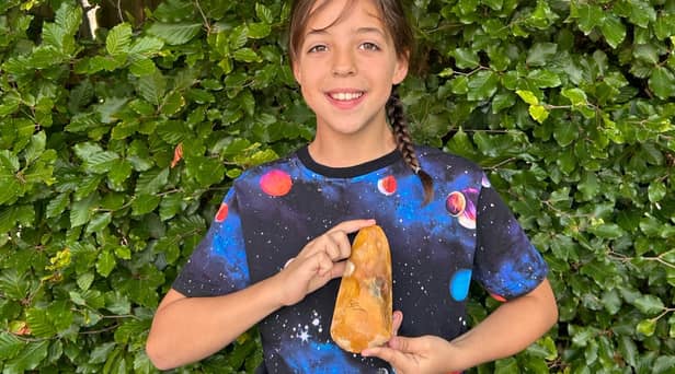 Evie Numan, 10, picked the piece up at a National Trust estate in Surrey, thinking it was a rock.