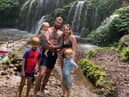  Matt and Carlie with their children Lincoln, seven, Delilah, four and Adelaide in Bali.