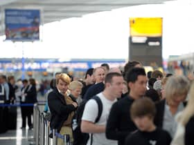 Passengers flying out of London Heathrow airport are more likely to have their flights cancelled than in any other UK airport. (Photo by Daniel LEAL / AFP) 