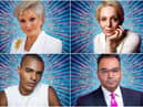 Clockwise from top left: Angela Rippon, Amanda Abbington, Krishnan Guru-Murthy, and Layton Williams will take part in this year's Strictly Come Dancing (Photos: BBC)