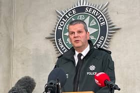 Police Service of Northern Ireland (PSNI) Assistant Chief Constable Chris Todd speaks to media about the data breach