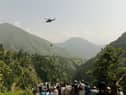 Eight people have been rescued after being trapped inside a cable car in Pakistan