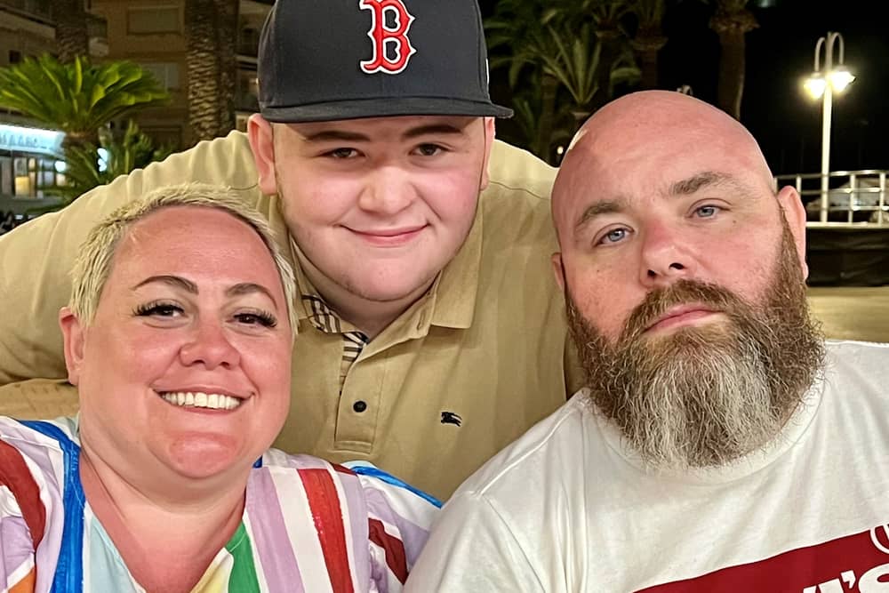Rebecca Webster with husband Paul and son Seth.