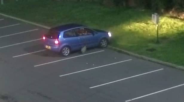 Ellis Anthony Gibbs dropping litter out of his car window in a car park in Hull. The teenager was fined £250.