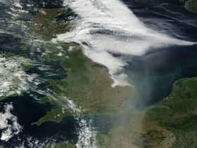 Satellite view of Earth taken on September 6 shows Saharan dust blowing over the UK.