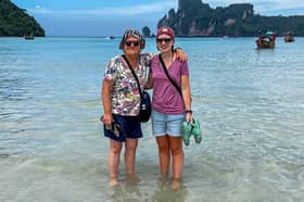 Kate Gearing, 69, was invited to join her daughter, Nessie Gearing and her partner Becca Wolfenden, both 27, on a once-in-a-lifetime trip to Thailand after being given the all-clear from breast cancer 