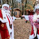 Craig Gillett, 61, as Santa, runs Santa's Grotto Frome alongside his sister Clare Perry, 59, Mrs Claus but is facing eviction over planning permission Picture: Santa's Grotto Frome / SWNS