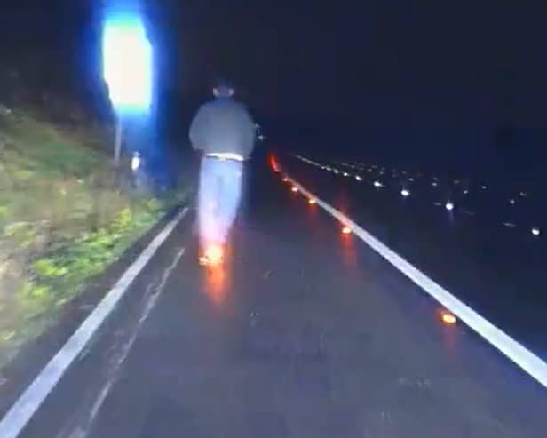 A scooter rider was caught over the drink-drive limit on a motorway hard shoulder Picture: Avon and Somerset police