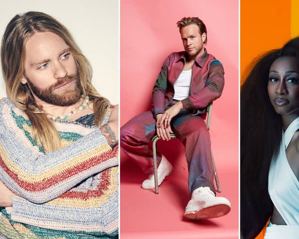 From left, Sam Ryder, Olly Murs and Beverley Knight will be playing at CarFest this summer